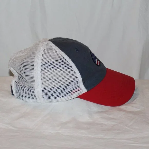 COSTA Del Mar USA Flag C Logo Unstructured Mesh Back Velcro Strap Baseball Hat - Picture 4 of 13